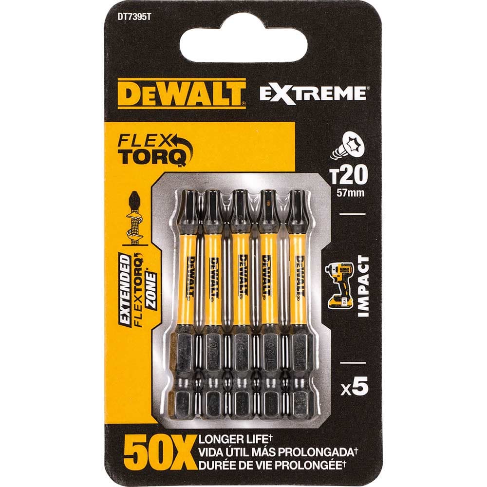 DeWalt Torx Extreme Impact Torsion Screwdriver Bit T20 50mm Pack of 5