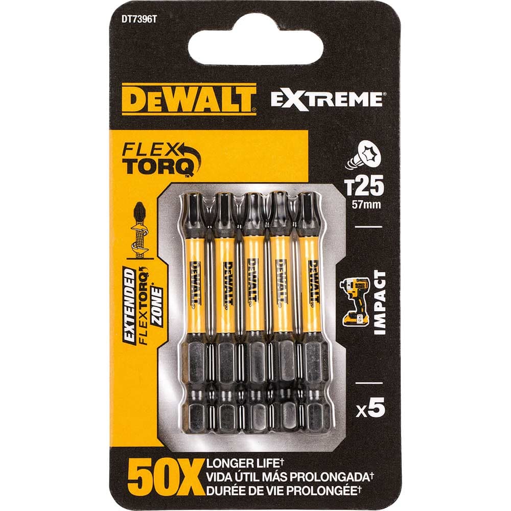 DeWalt Torx Extreme Impact Torsion Screwdriver Bit T25 50mm Pack of 5
