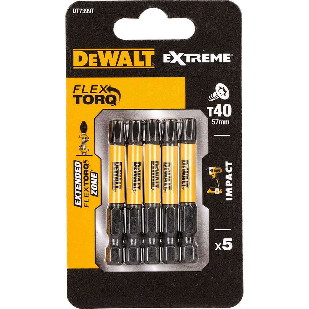 DeWalt Torx Extreme Impact Torsion Screwdriver Bit T40 50mm Pack of 5
