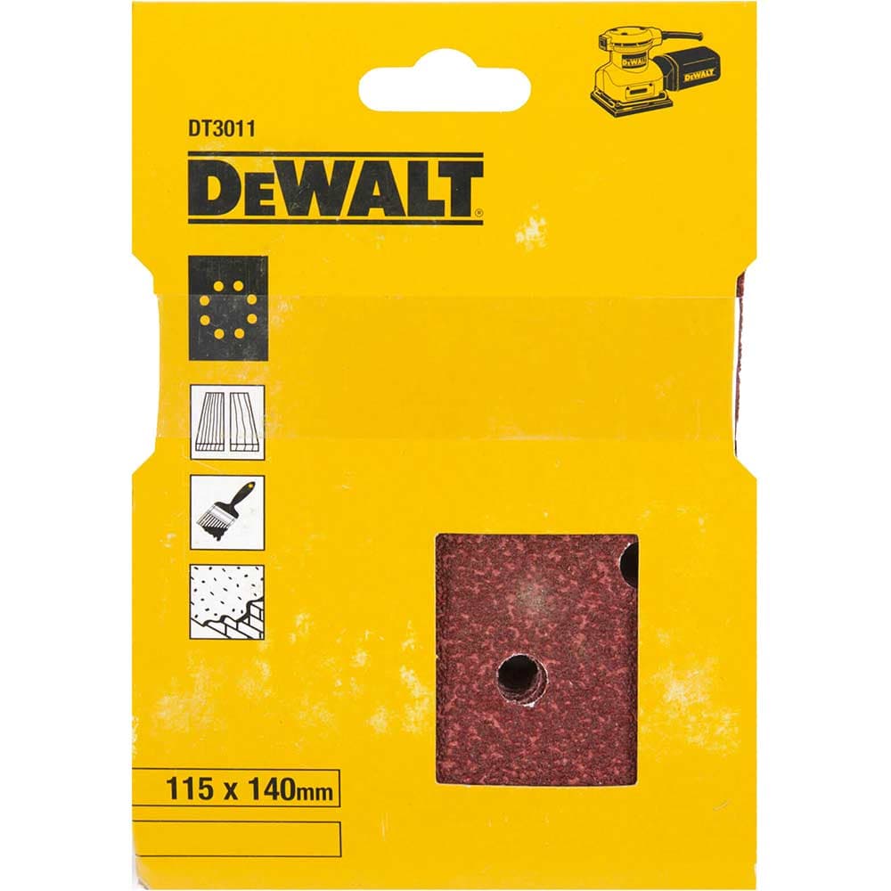DeWalt Punched Clip On 1/4 Sanding Sheets 115mm X 140mm 220g Pack of 25