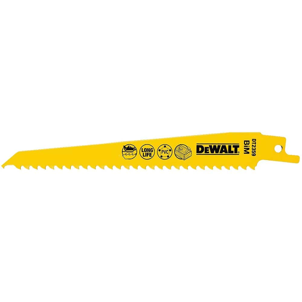 DeWalt HSC Fast Cuts Wood and Nails Reciprocating Sabre Saw Blades 152mm Pack of 5