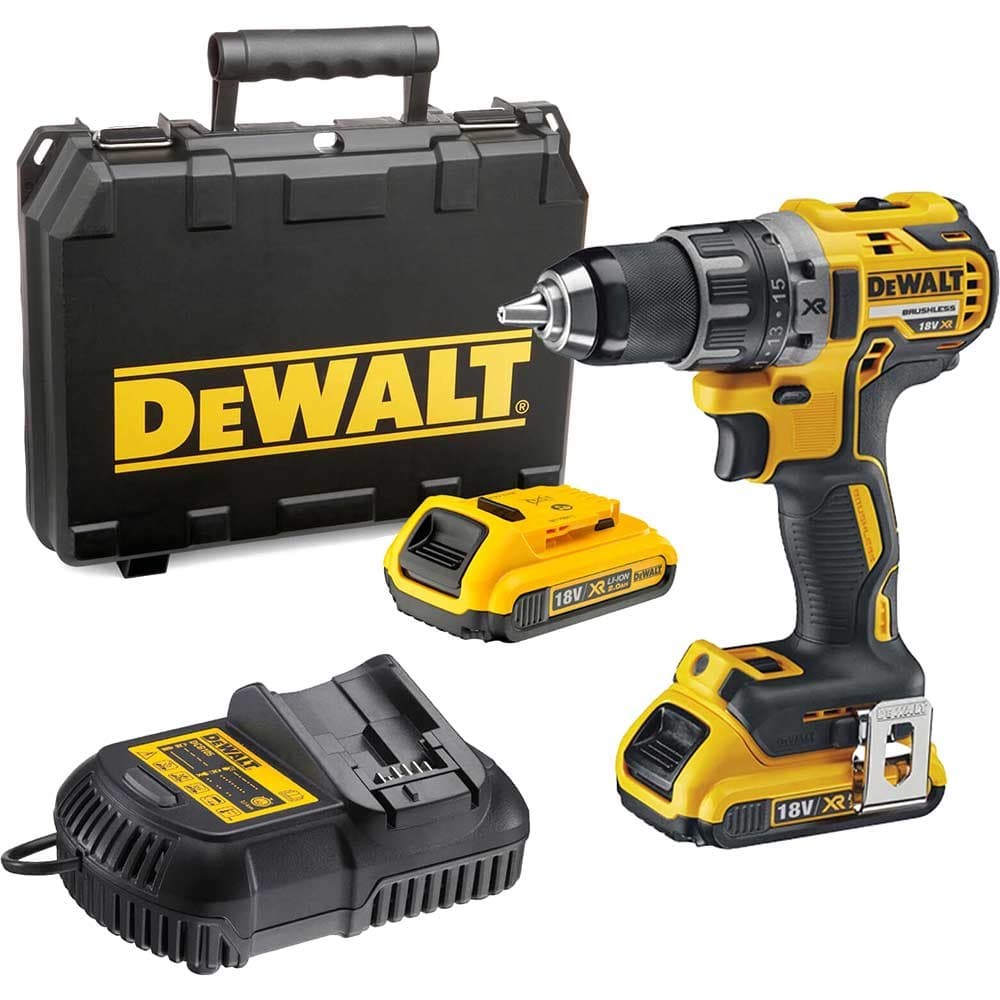 DeWalt DCD791 18v XR Cordless Brushless Drill Driver 2 x 2ah Li-ion Battery Charger Case