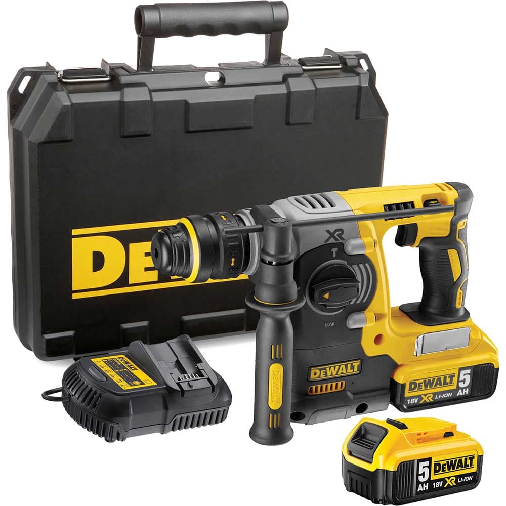 DeWalt DCH273 18v XR Cordless Brushless SDS Plus Hammer Drill 2 x 5ah Li-ion Battery Charger Case