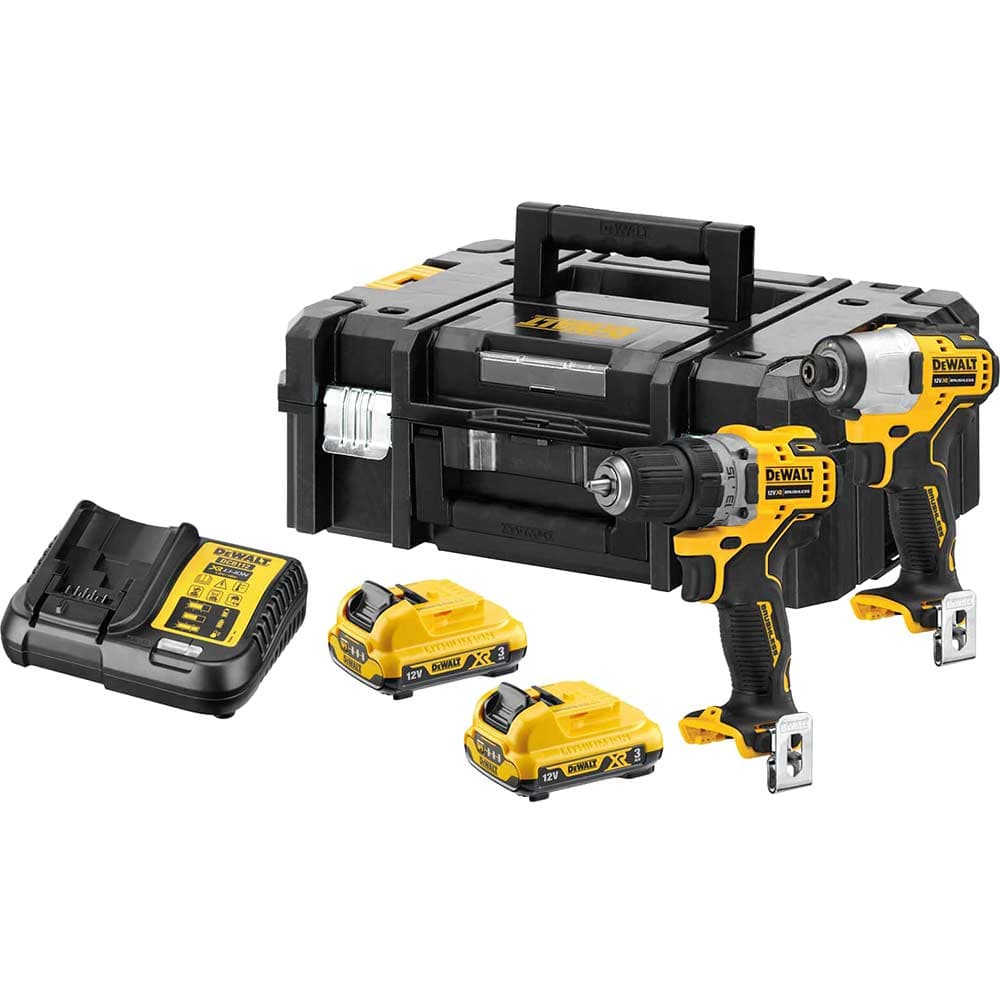 DeWalt DCK2110L2T 12v XR Cordless Brushless Drill Driver and Impact Driver 2 x 3ah Li-ion Battery Charger Case