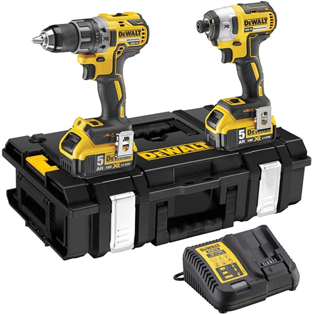 DeWalt DCK266 18v XR Cordless Brushless Combi Drill and Impact Driver 2 x 5ah Li-ion Battery Charger Case