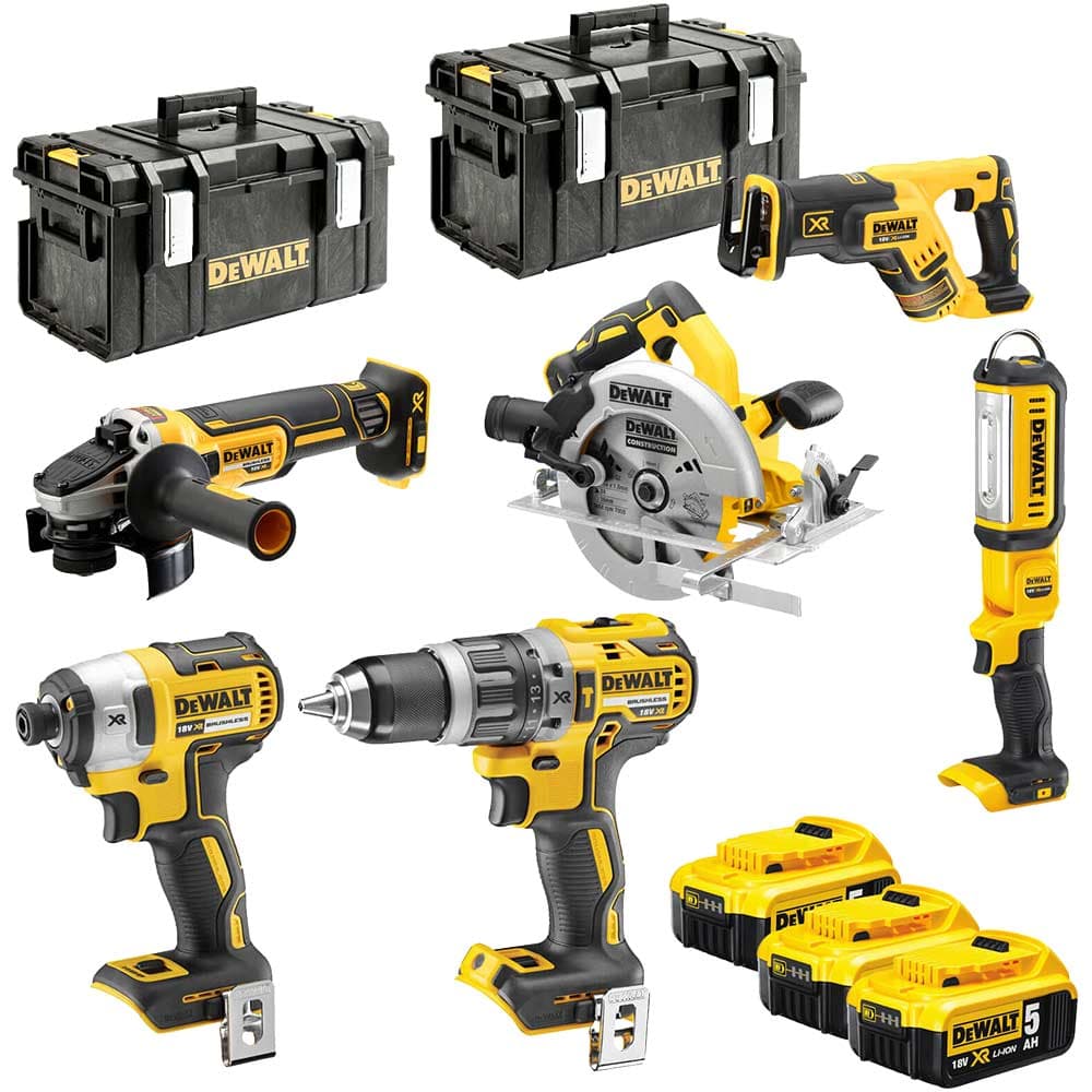 DeWalt DCK623P3 18v XR Cordless Brushless 6 Piece Power Tool Kit 3 x 5ah Li-ion Battery Charger Case