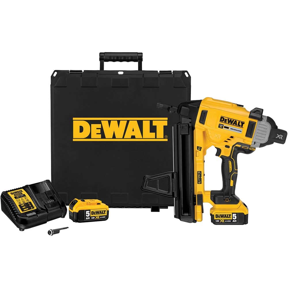 DeWalt DCN890 18v XR Cordless Brushless Concrete Nail Gun 2 x 5ah Li-ion Battery Charger Case