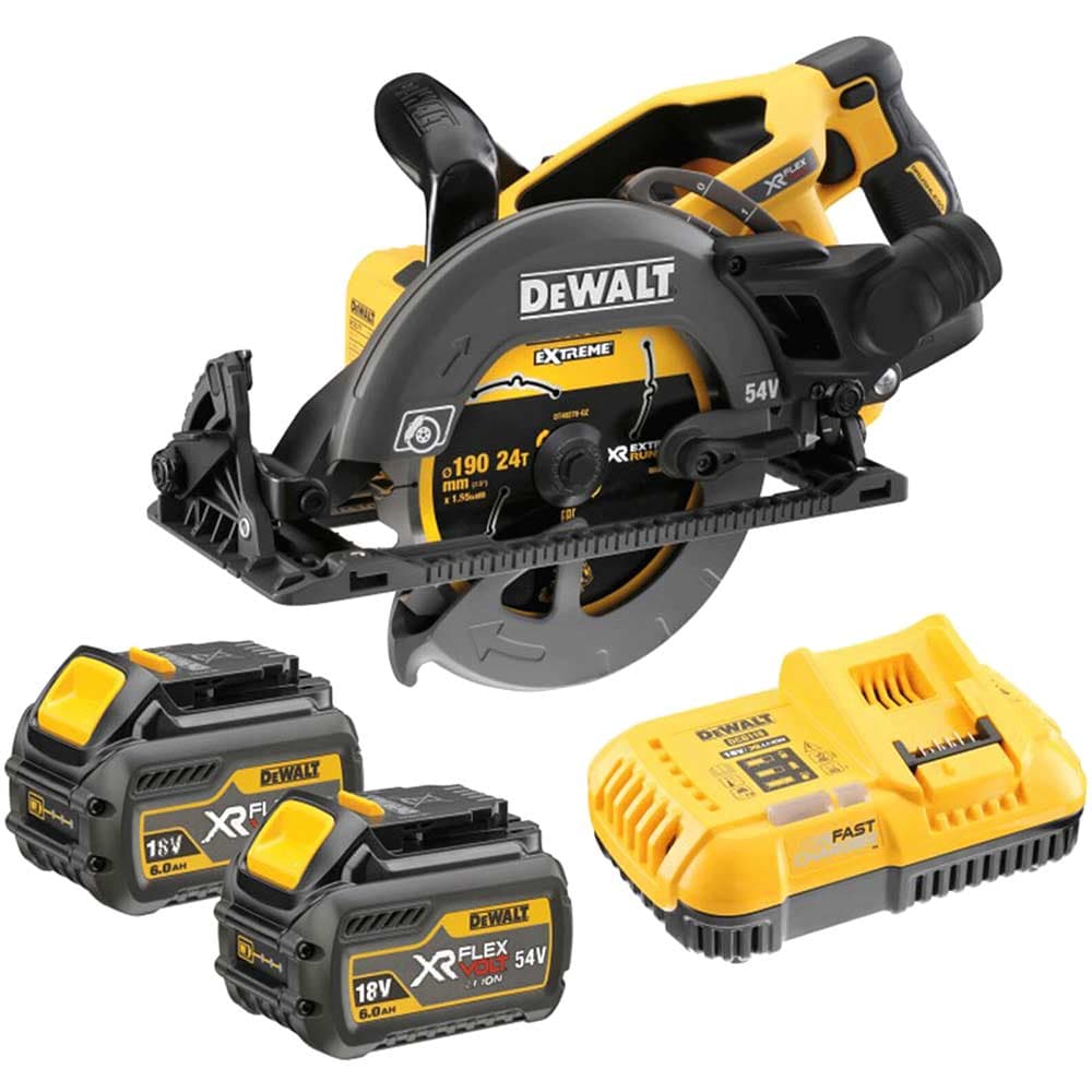 DeWalt DCS577 54v XR Cordless Brushless FLEXVOLT Circular Saw 190mm 2 x 6ah Li-ion Battery Charger Bag
