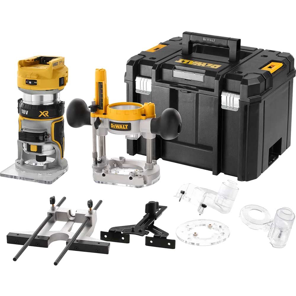 DeWalt DCW604NT 18v XR Cordless Brushless 1/4" Plunge Router and Trimmer Kit No Batteries No Battery Charger Case & Accessories