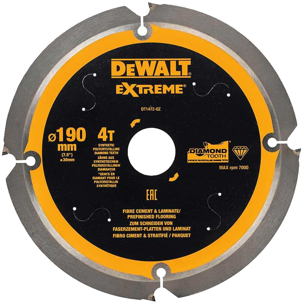 DeWalt PCD Fibre Cement Saw Blade 190mm 4T 30mm