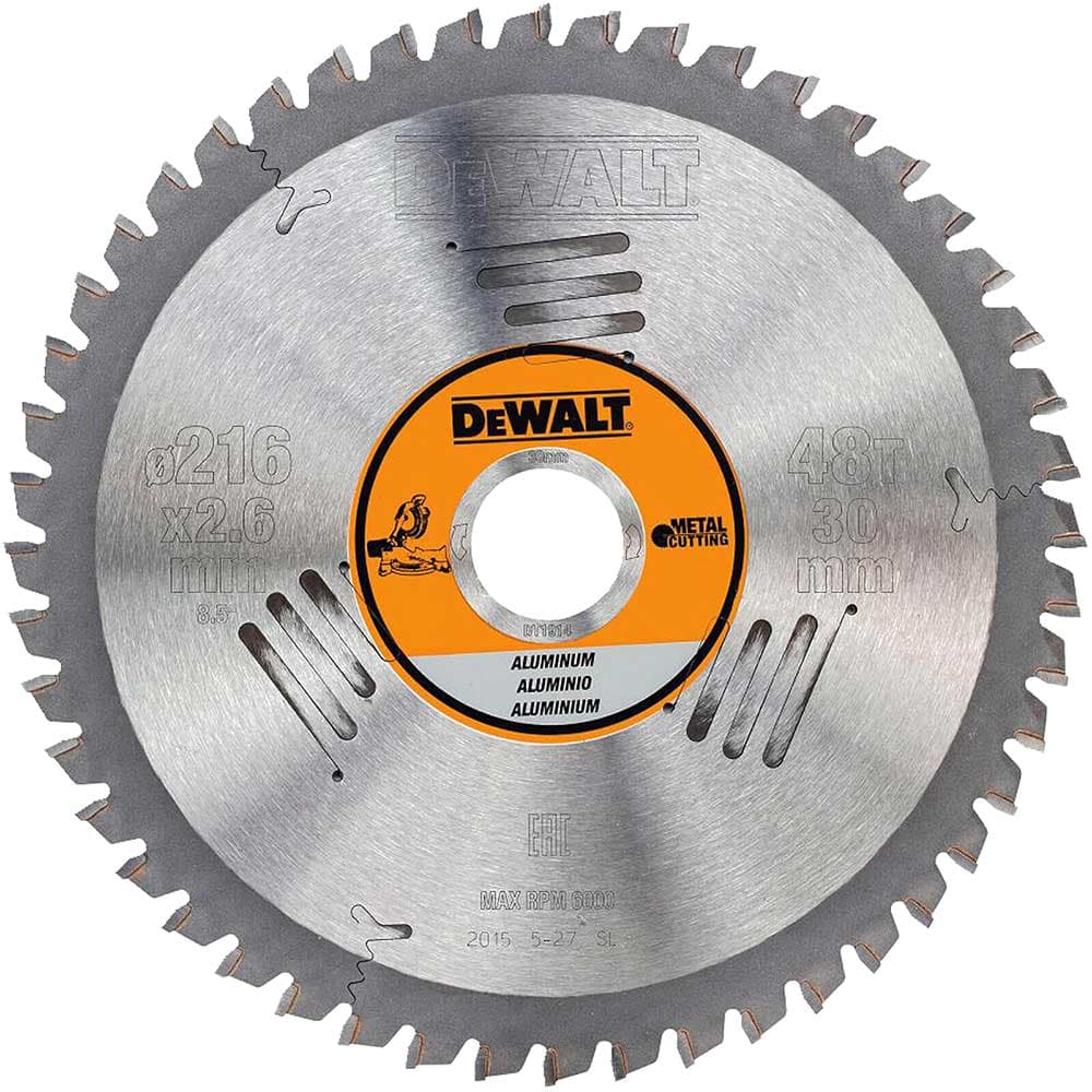 DeWalt Aluminium Cutting Saw Blade 216mm 48T 30mm