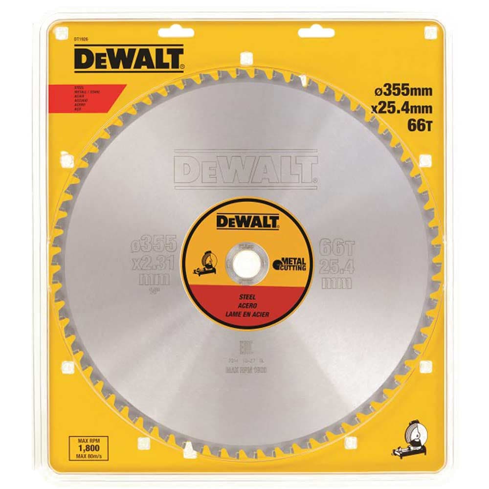 DeWalt Metal Steel Cutting Saw Blade 355mm 66T 25.4mm