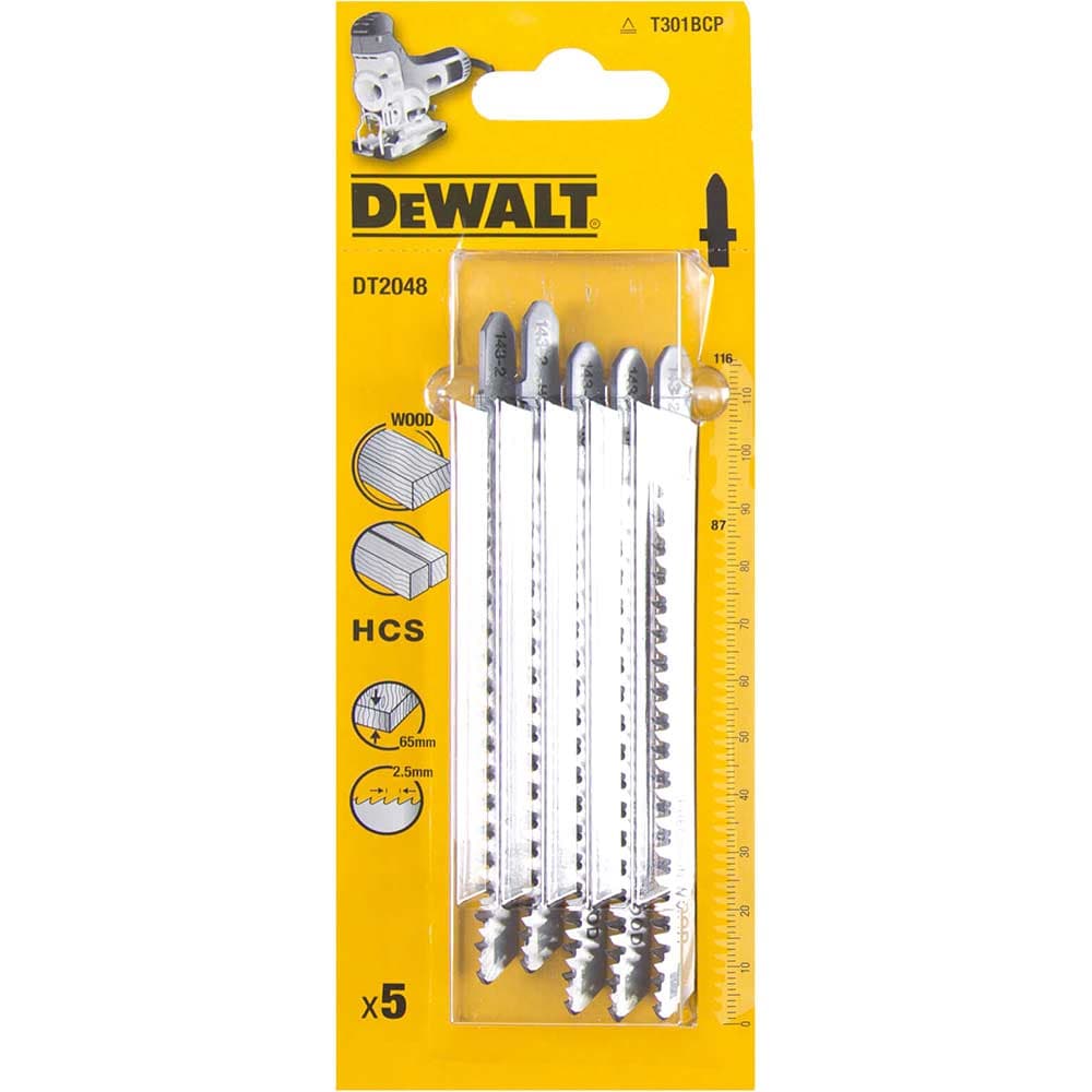 DeWalt T301BCP HCS Wood Cutting Jigsaw Blades Pack of 5