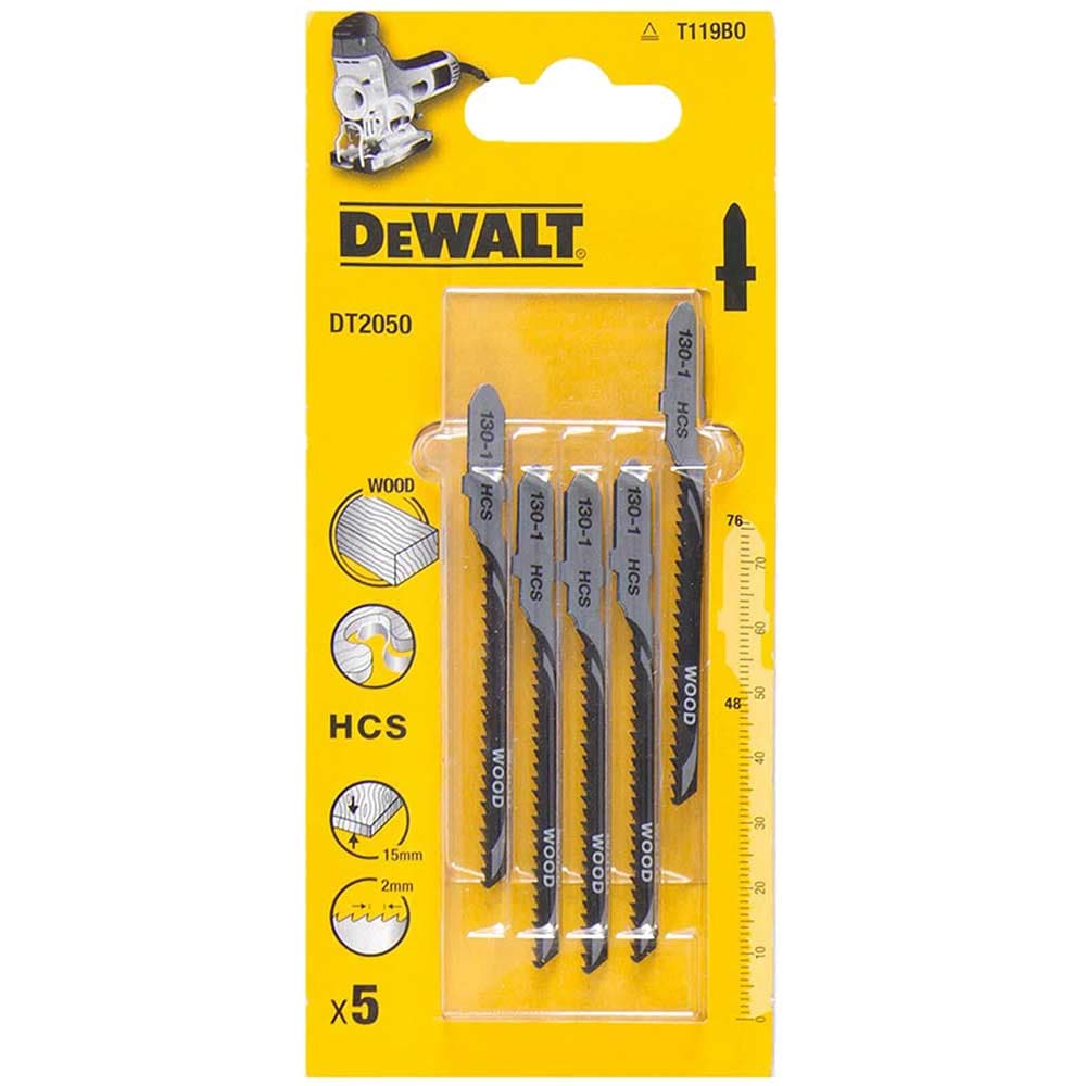 DeWalt T119BO HCS Wood Cutting Jigsaw Blades Pack of 5