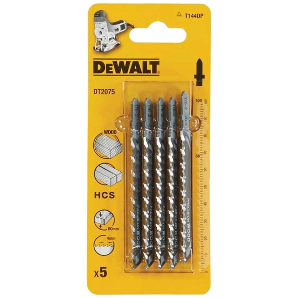 DeWalt T144DP HCS Wood Cutting Jigsaw Blades Pack of 5