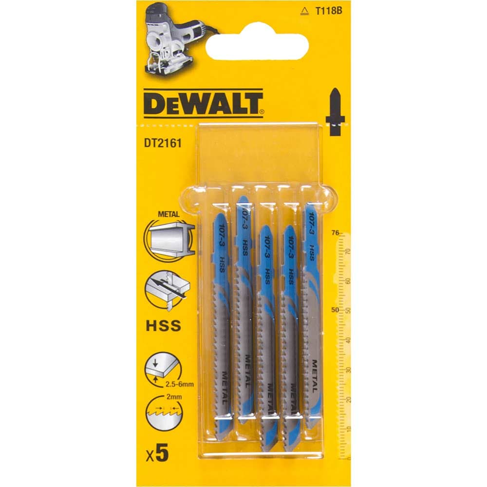 DeWalt T118B HSS Metal Cutting Jigsaw Blades Pack of 5