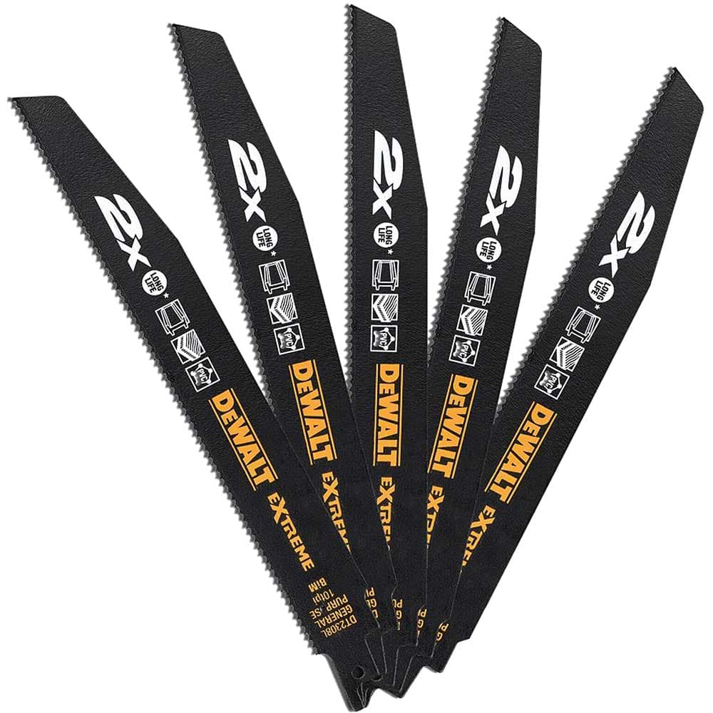 DeWalt Extreme 2X Life General Purpose Reciprocating Sabre Saw Blades 228mm Pack of 5