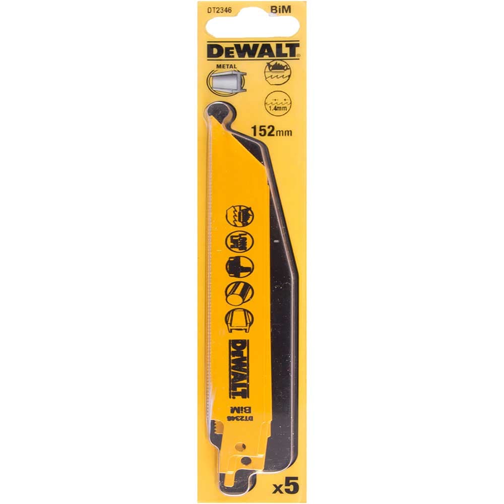 DeWalt DT2346 Metal Cutting Reciprocating Sabre Saw Blades 152mm Pack of 5