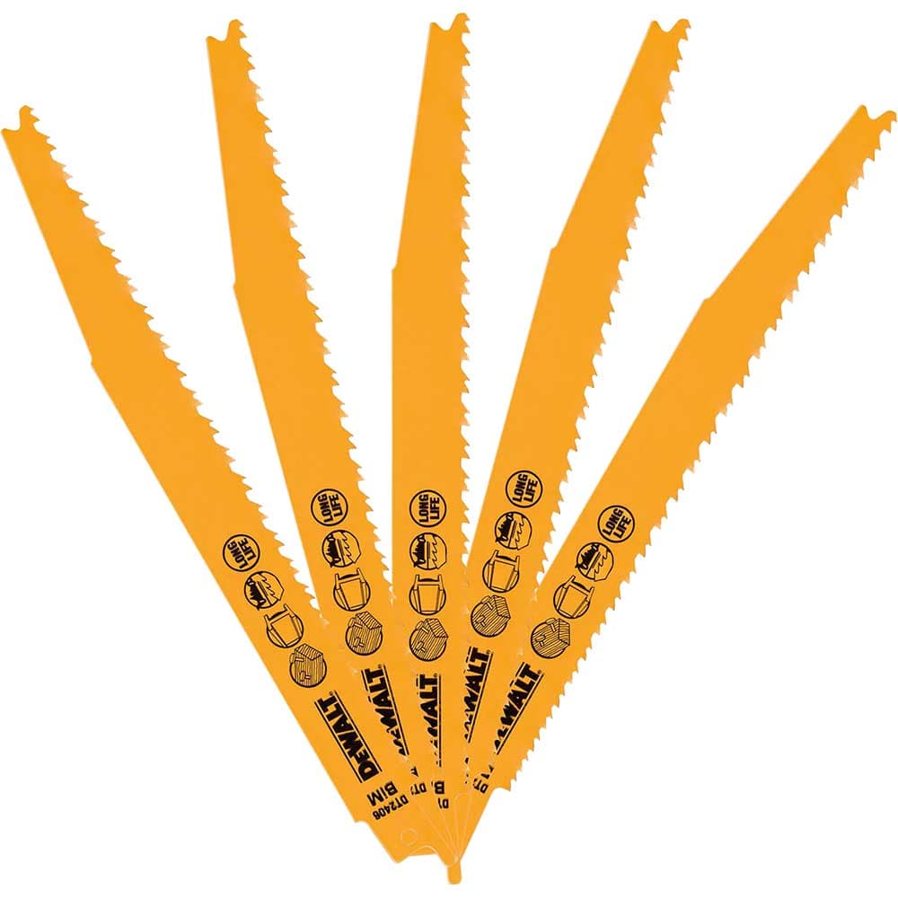 DeWalt S3456XF Progressor Wood and Nails Reciprocating Sabre Saw Blades 203mm Pack of 5