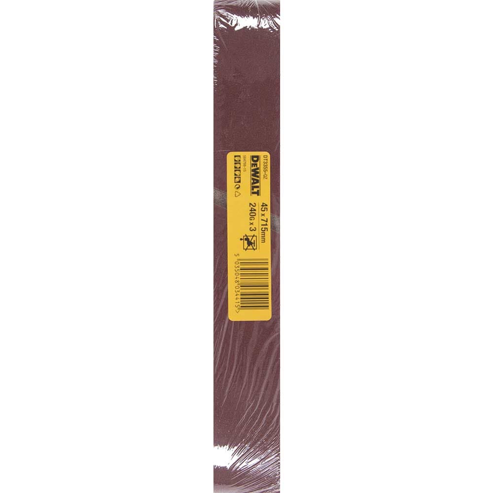 DeWalt 45 x 715mm Sanding Belts 45mm x 715mm 240g Pack of 3