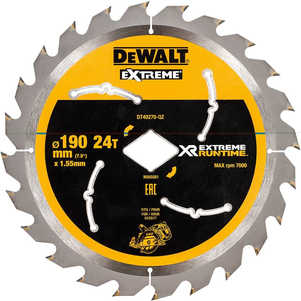 DeWalt XR Extreme Cordless Diamond Bore Saw Blade for DCS577 190mm 24T 30mm
