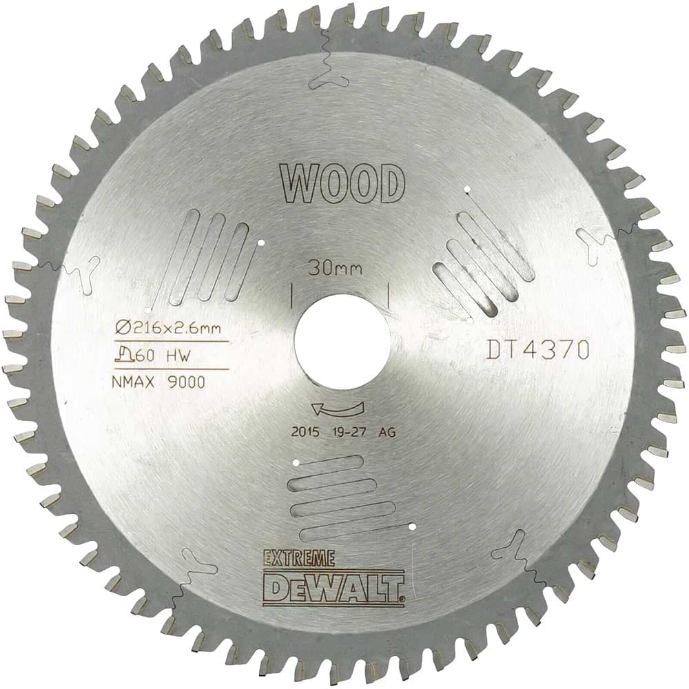 DeWalt Extreme Extra Fine Finish Saw Blades 216mm 60T 30mm