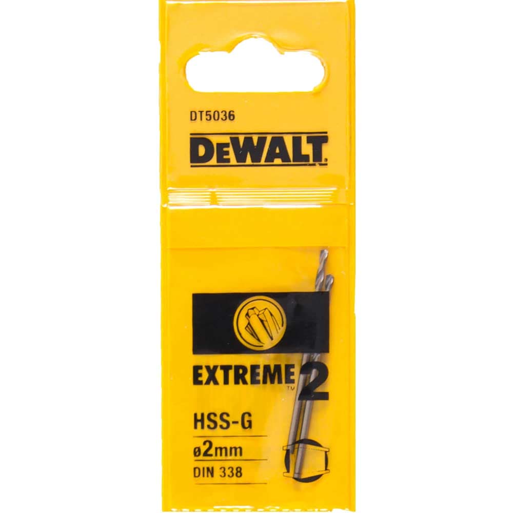 DeWalt Extreme 2 Metal Drill Bit 2mm Pack of 2