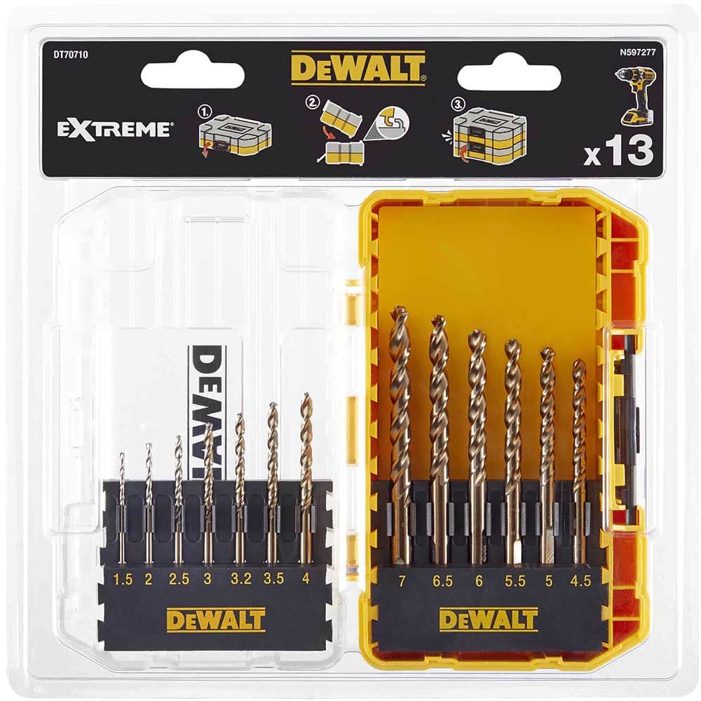DeWalt 13 Piece Extreme 2 HSSG Metal Drill Bit Set in Tough Case