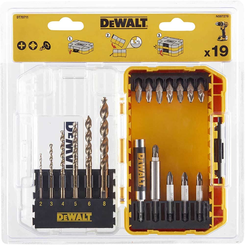 DeWalt 19 Piece Extreme 2 Metal Drill and Screwdriver Bit Set in Tough Case