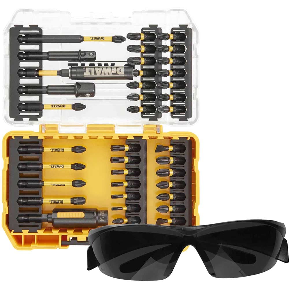 DeWalt 38 Piece FlexTorq Screwdriver Bit Set and Safety Glasses