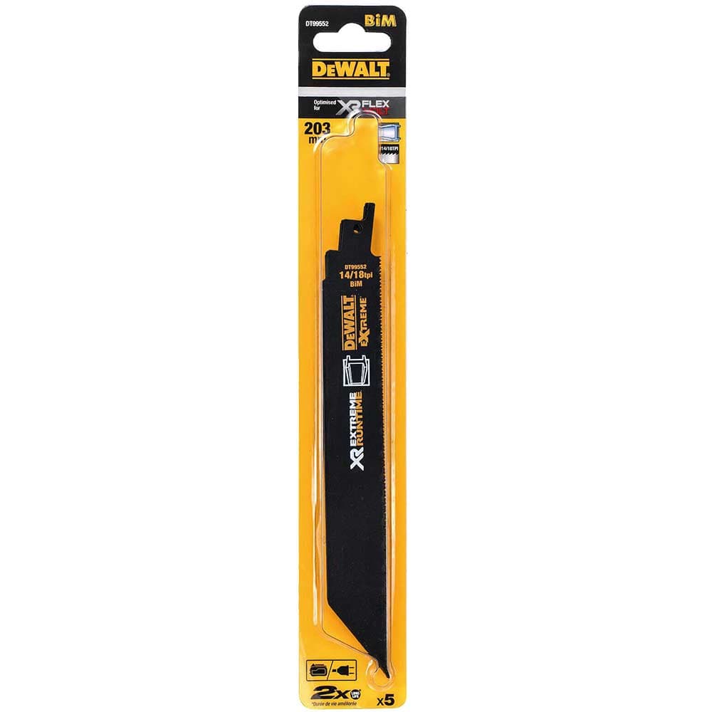 DeWalt Extreme Runtime Metal Cutting Reciprocating Sabre Saw Blades 200mm Pack of 5