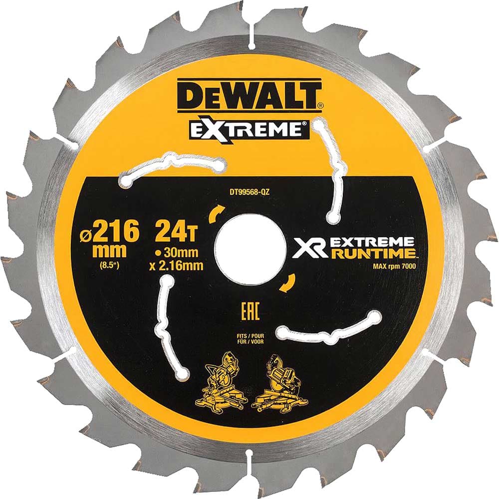 DeWalt Extreme Runtime Circular Saw Blade 216mm 24T 30mm