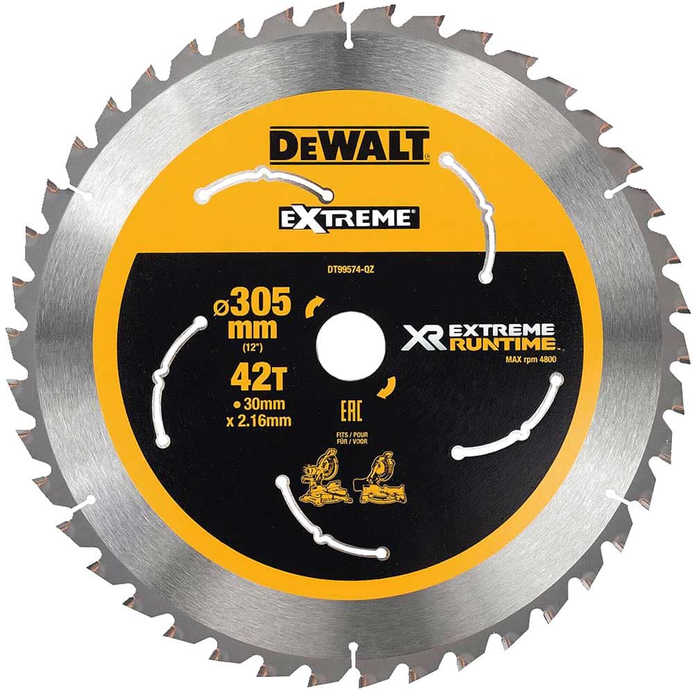 DeWalt XR Cordless FLEXVOLT Mitre Saw Blade 305mm 42T 30mm
