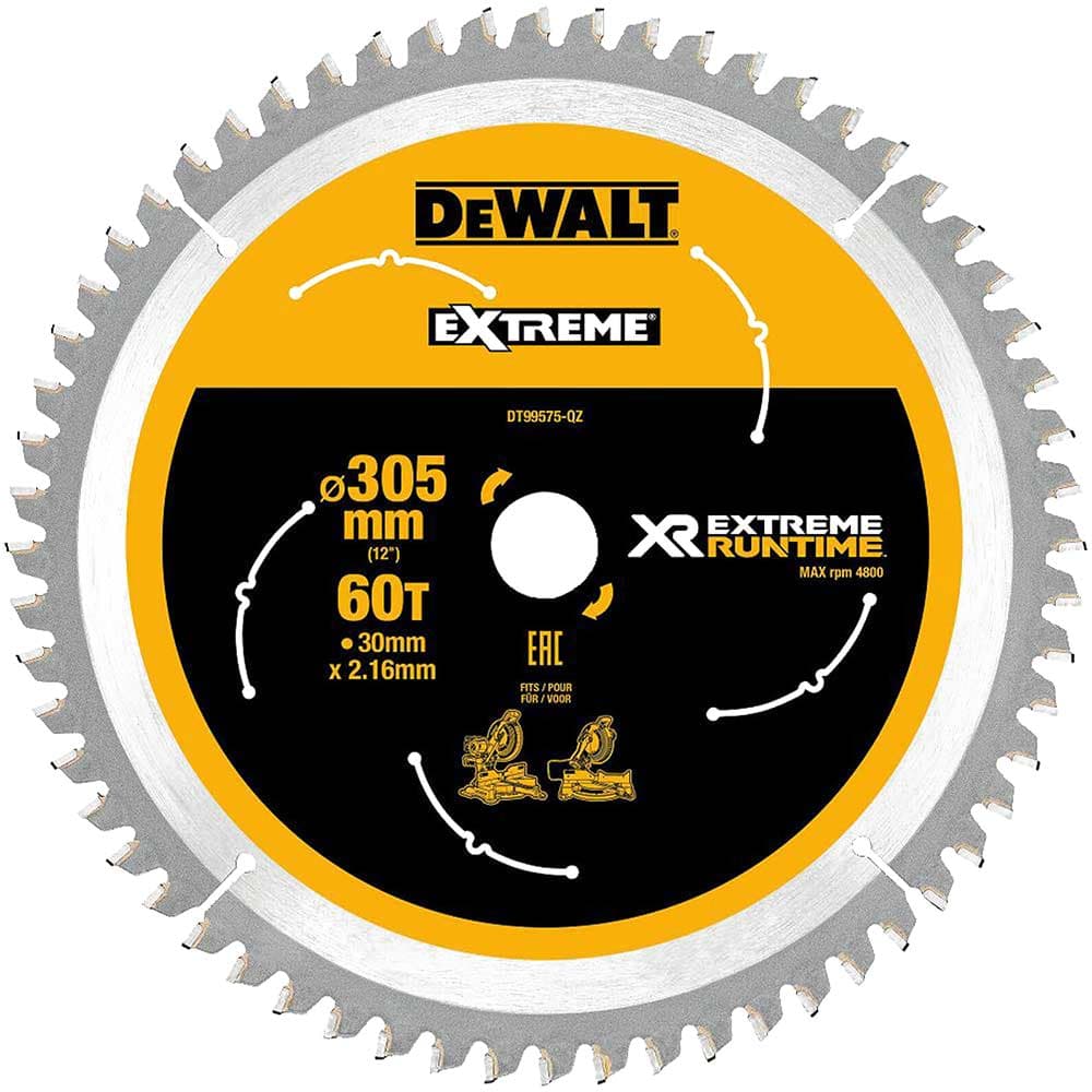 DeWalt XR Cordless FLEXVOLT Mitre Saw Blade 305mm 60T 30mm