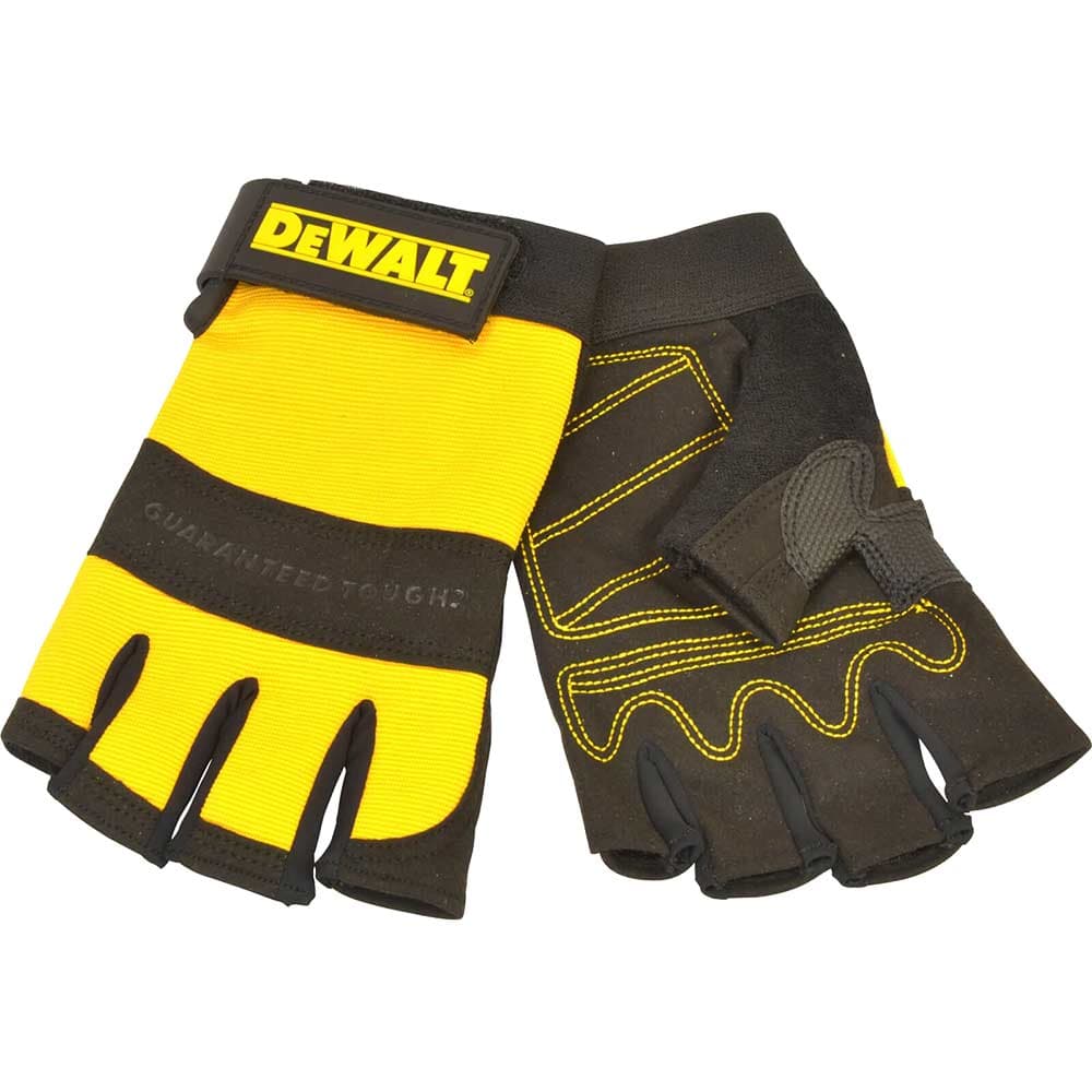 DeWalt Fingerless Synthetic Padded Leather Palm Gloves L