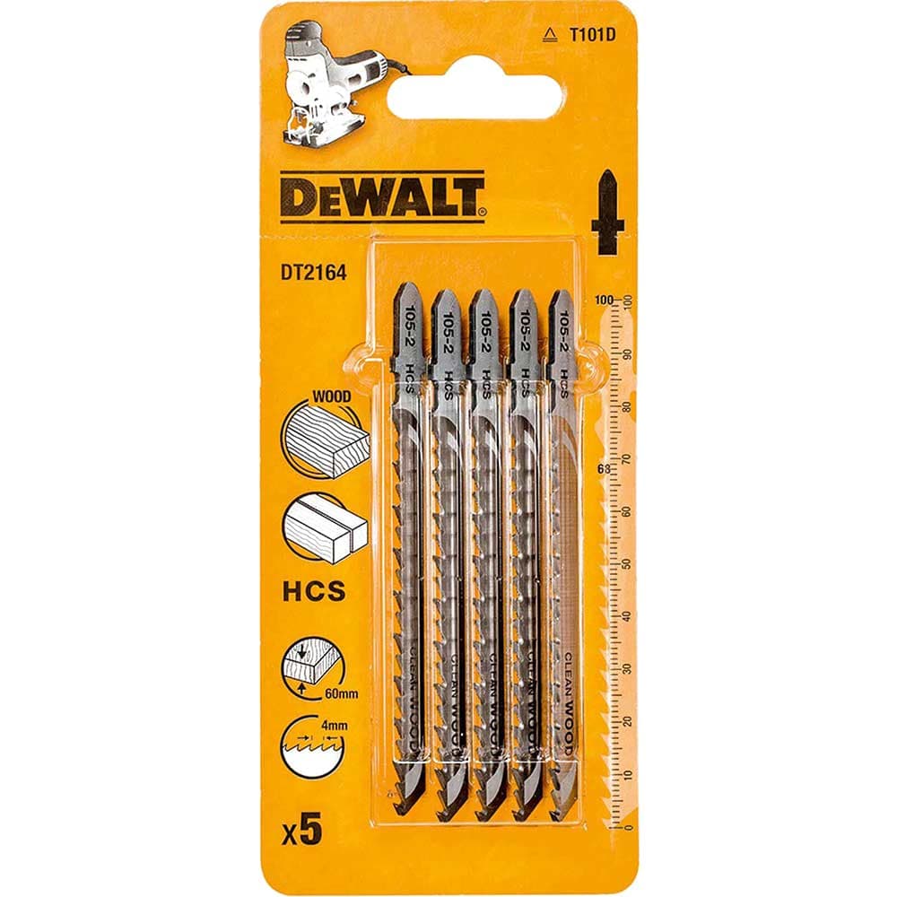 DeWalt T101D HCS Wood Cutting Jigsaw Blades Pack of 5