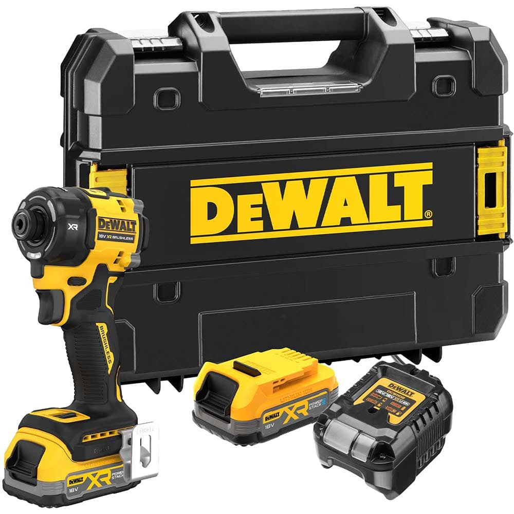 DeWalt DCF870 18v XR Cordless Brushless Hydraulic Impact Driver 2 x 1.7ah Li-ion Powerstack Battery Charger Case