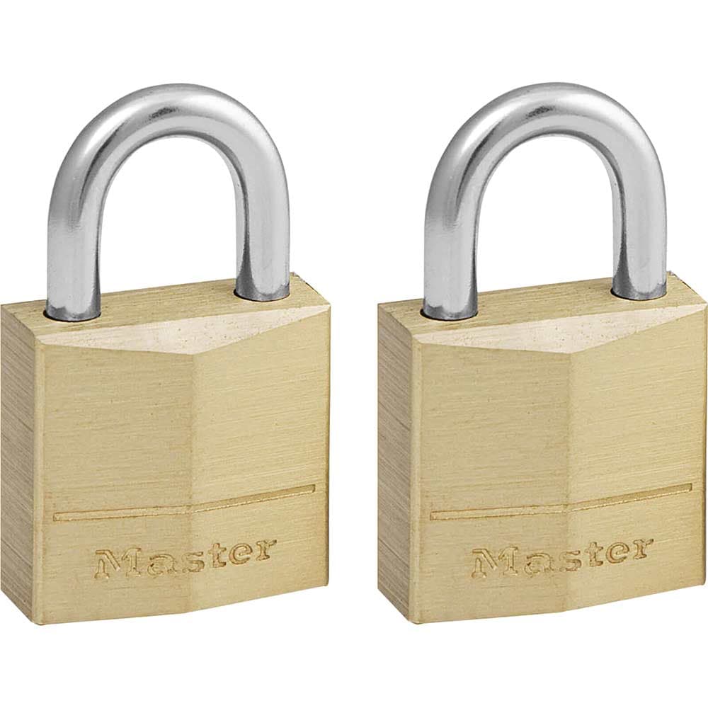 Solid Brass Padlock Pack 2 Keyed Alike 20mm Standard