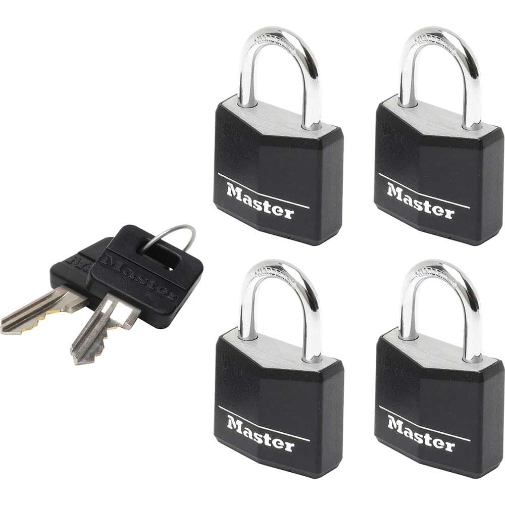 Aluminium Vinyl Padlock Pack 4 Keyed Alike 20mm Standard
