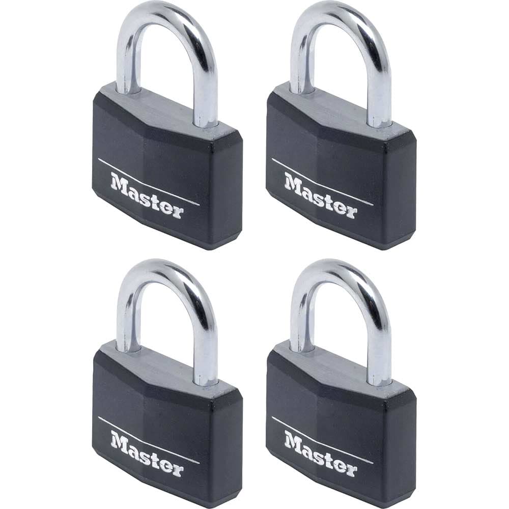 Aluminium Vinyl Padlock Pack 4 Keyed Alike 40mm Standard