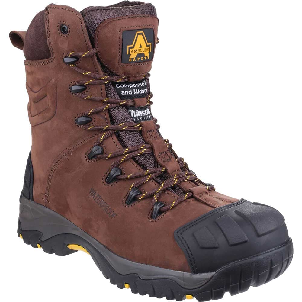 Amblers Mens Safety As995 Pillar Waterproof Hi-Leg Safety Boots Brown Size 8