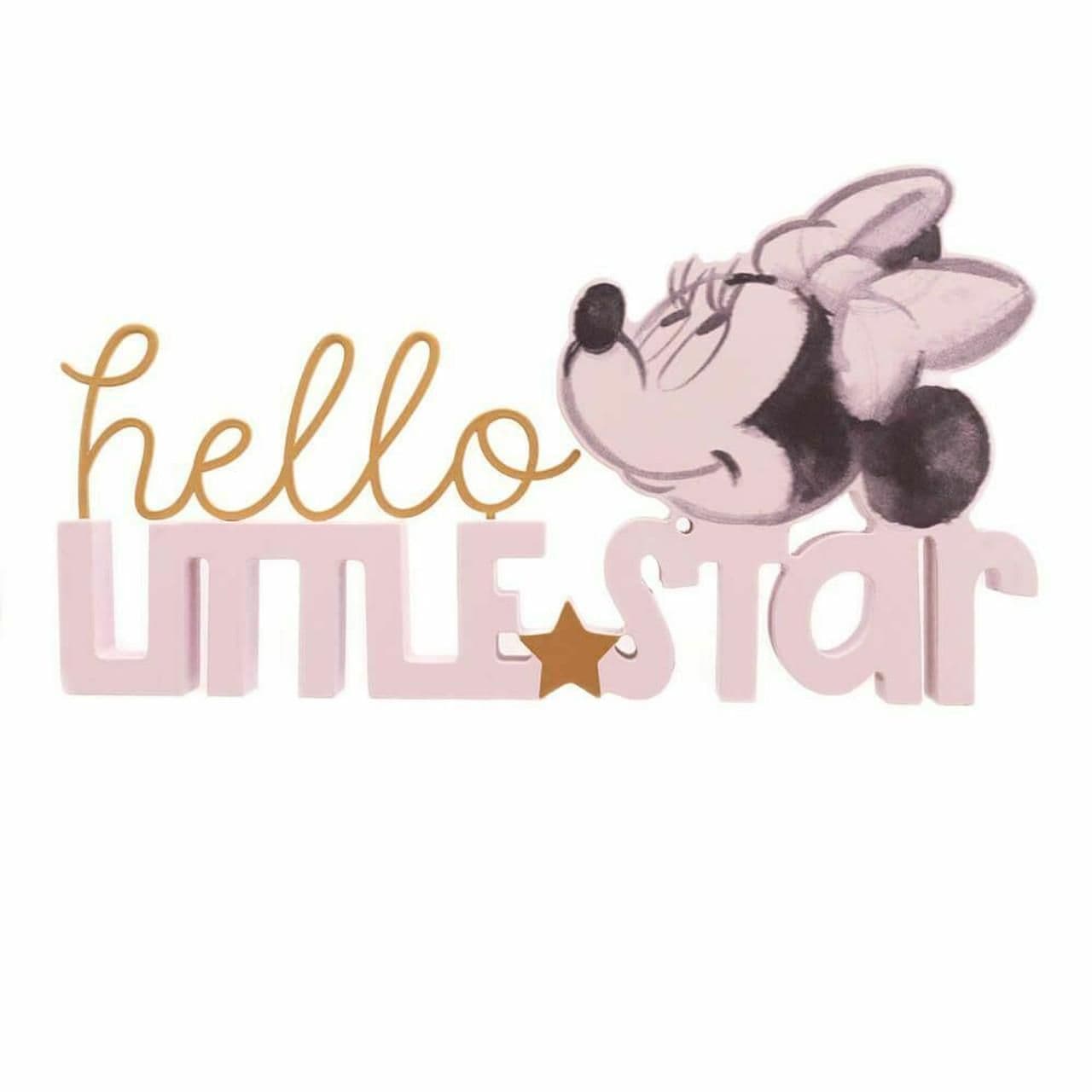 Minnie Hello Little Star Mantle Plaque Pink Pink
