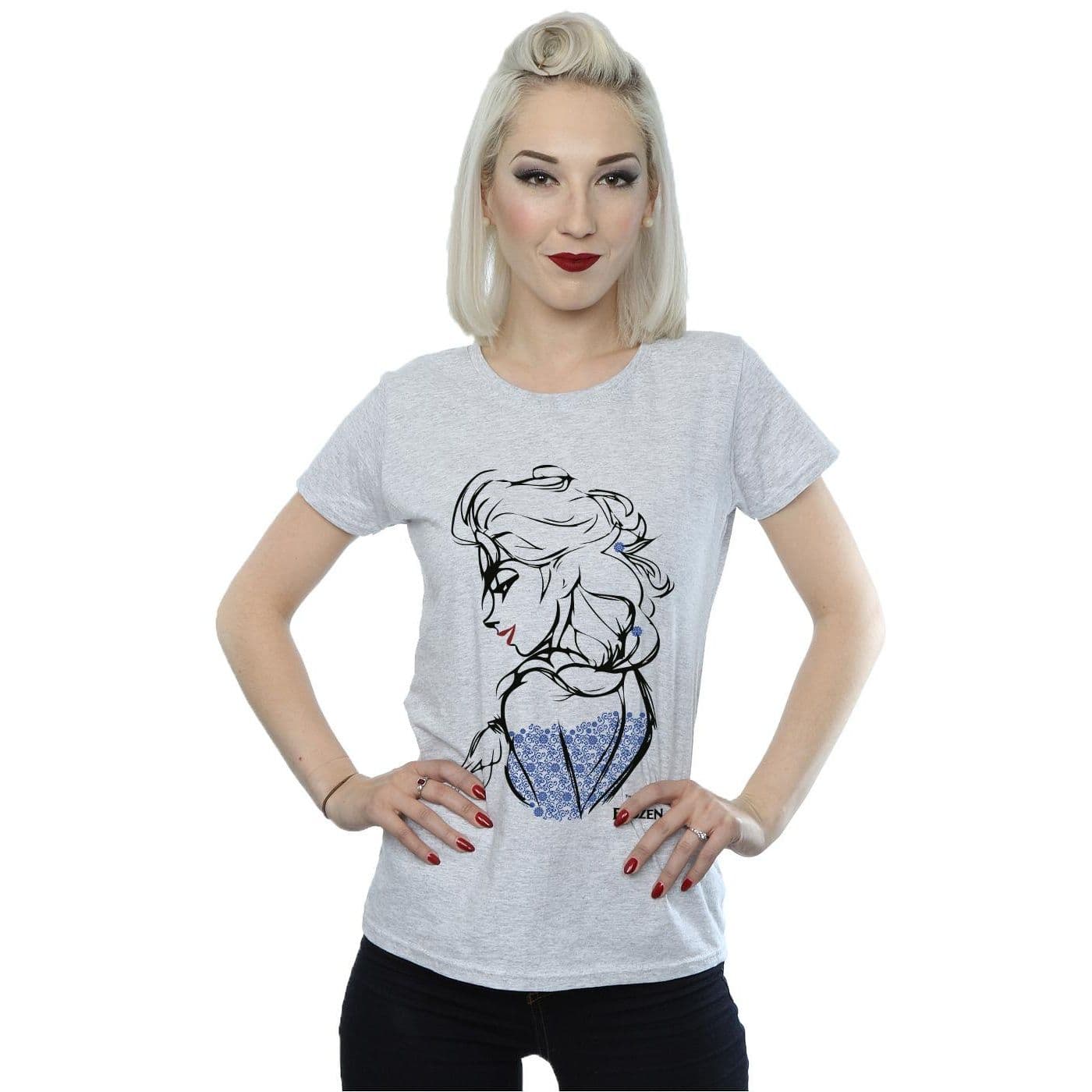Frozen Elsa Sketch Mono Cotton T Shirt