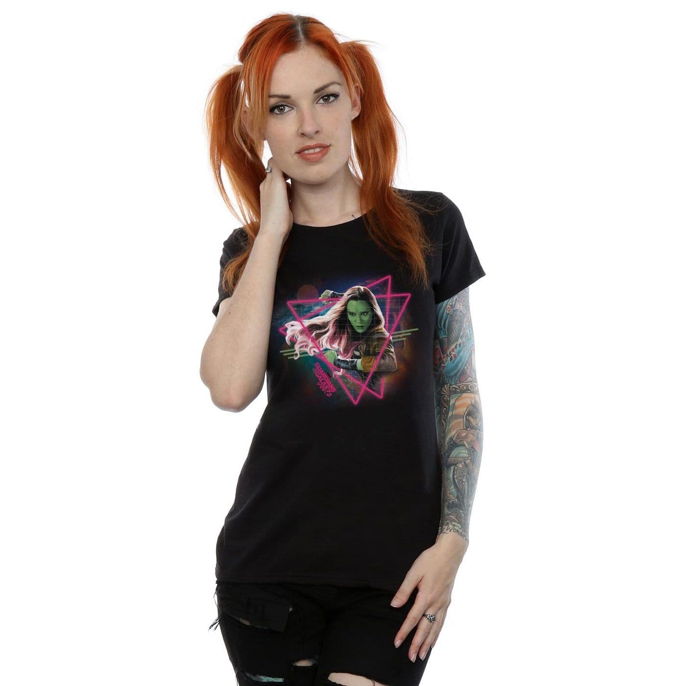 Guardians Galaxy Neon Gamora Cotton T Shirt