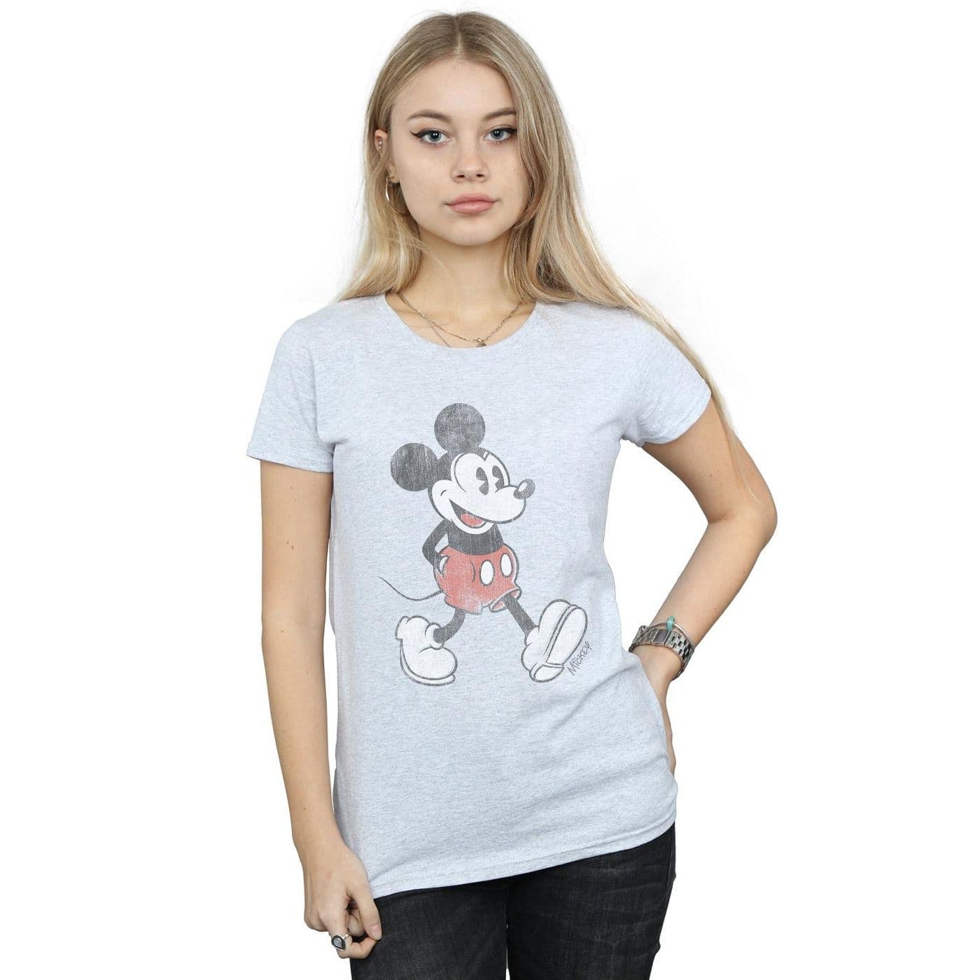 Walking Mickey Mouse Cotton T Shirt