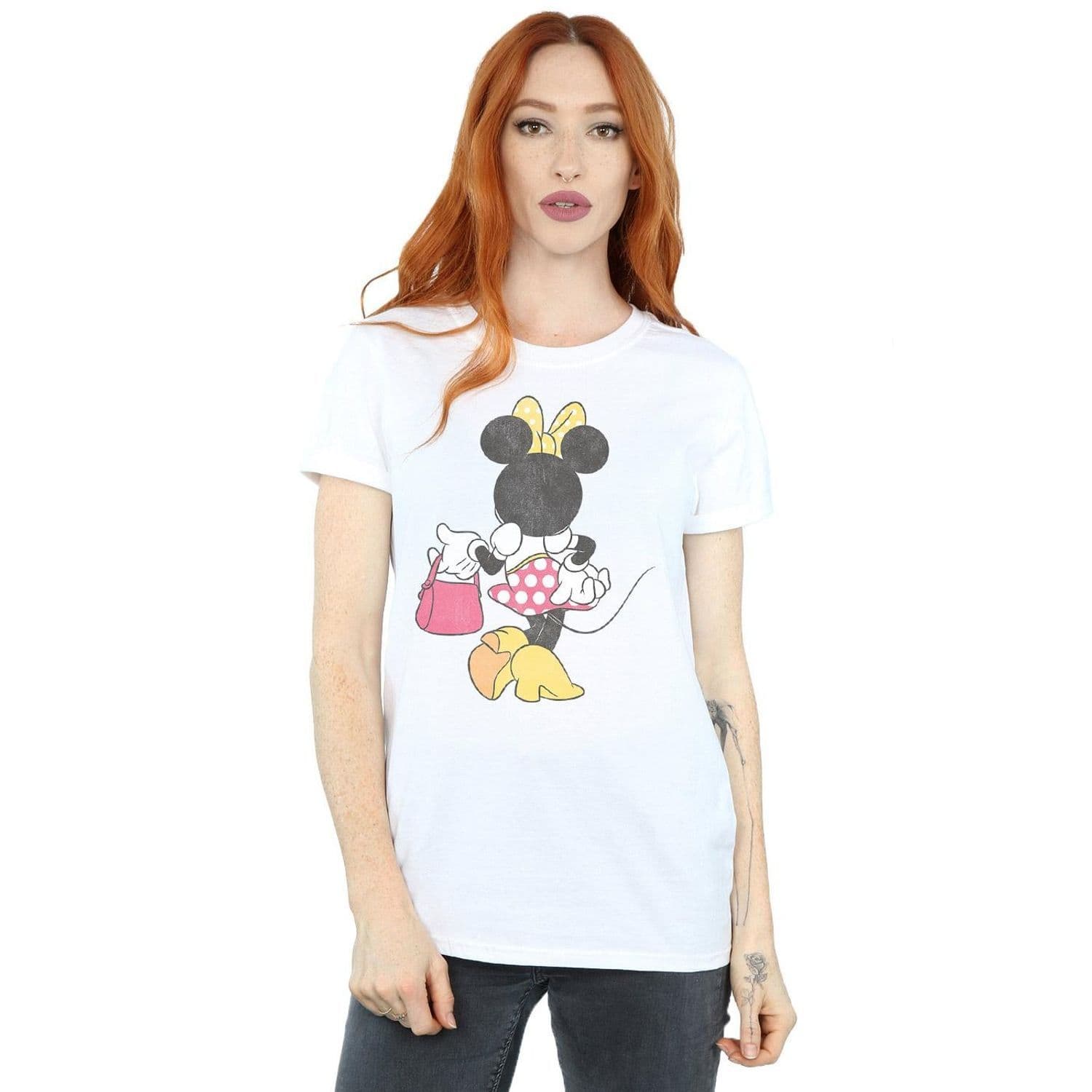 Minnie Mouse Back Pose Cotton Boyfriend T Shirt