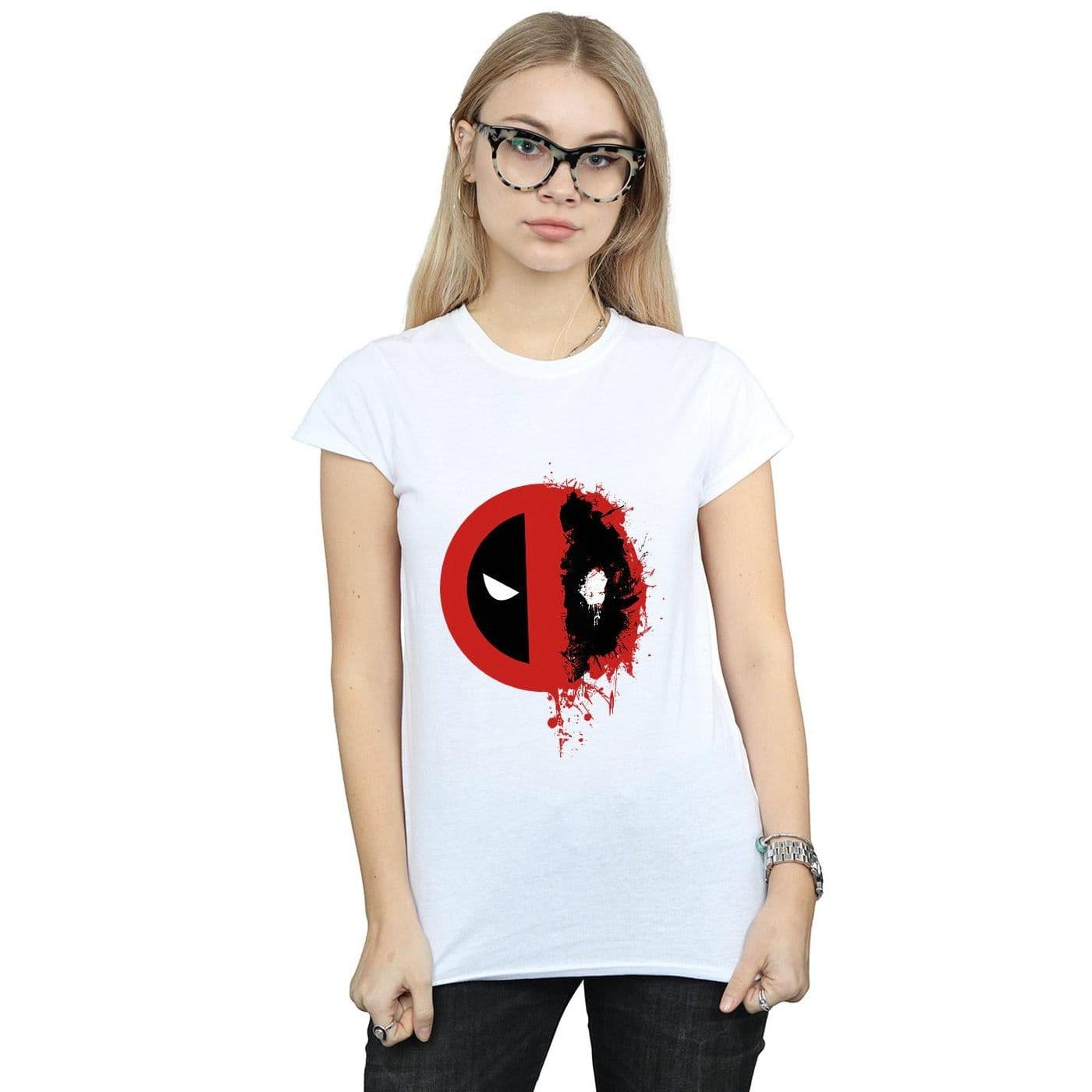 Deadpool Split Splat Logo Cotton T Shirt