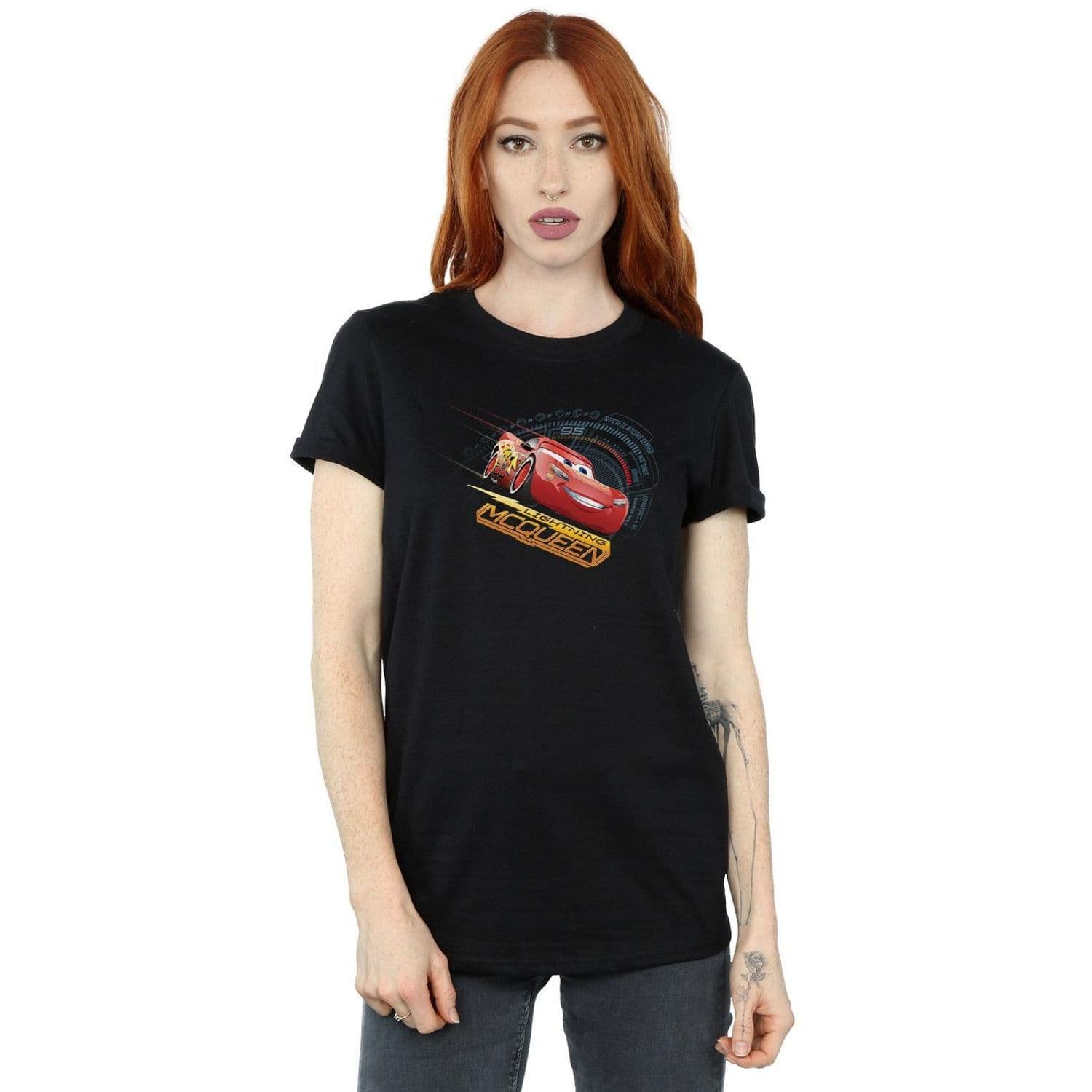 Cars Lightning McQueen Cotton Boyfriend T Shirt