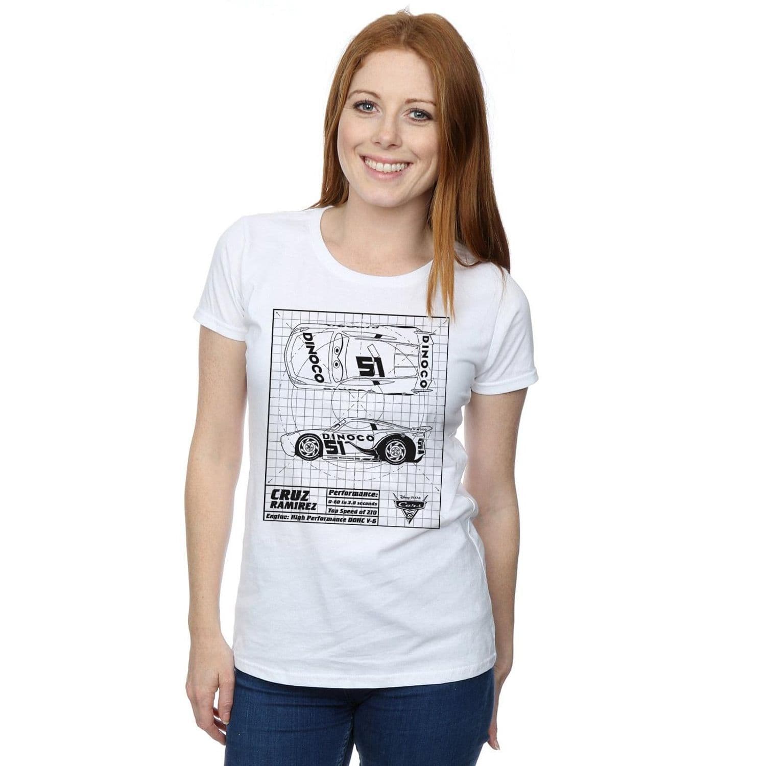 Cars Cruz Ramirez Blueprint Cotton T Shirt
