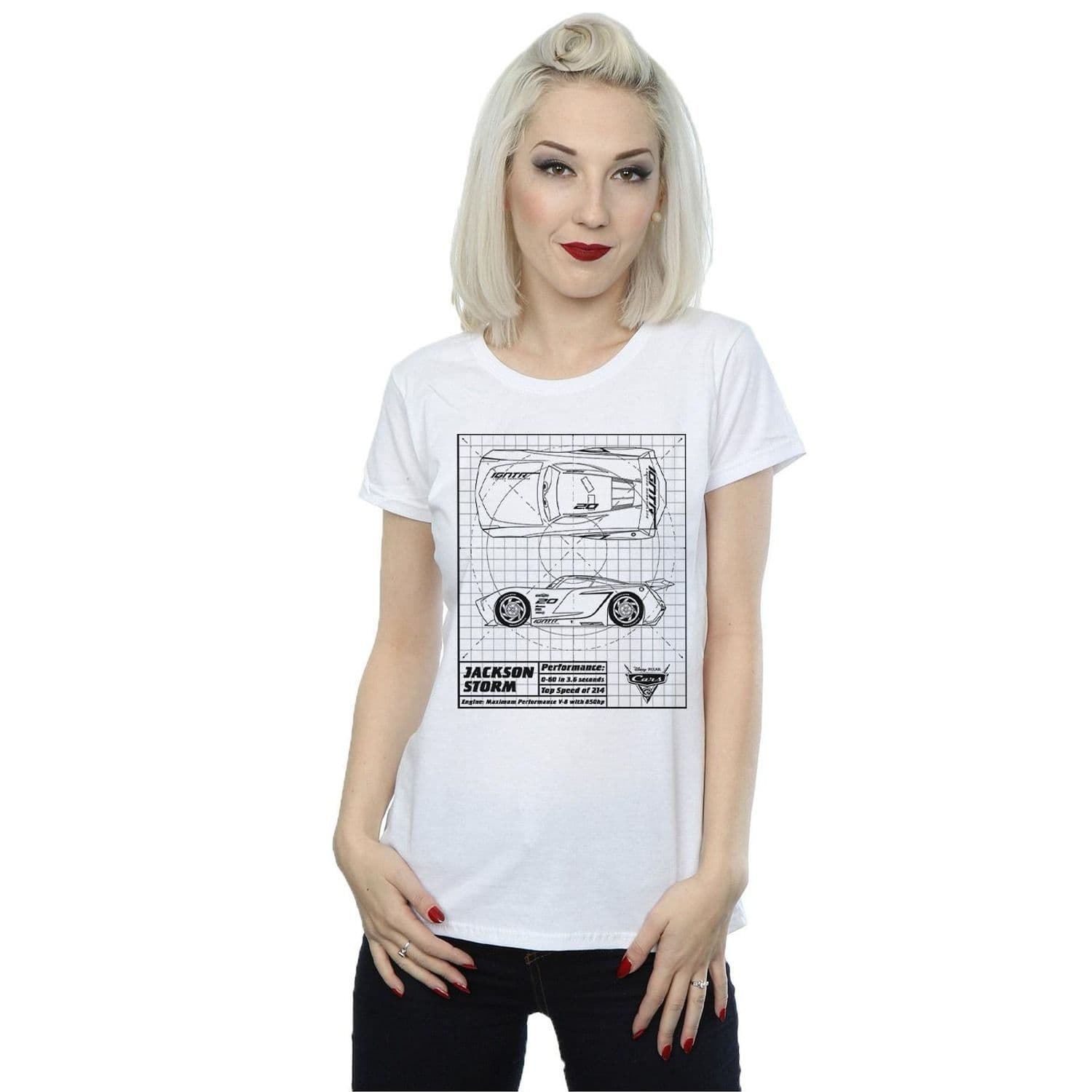 Cars Jackson Storm Blueprint Cotton T Shirt